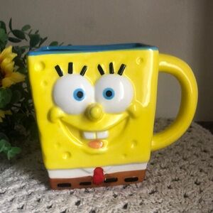 SpongeBob SquarePants 3D Yellow Ceramic Mug Nickelodeon Cartoon Character